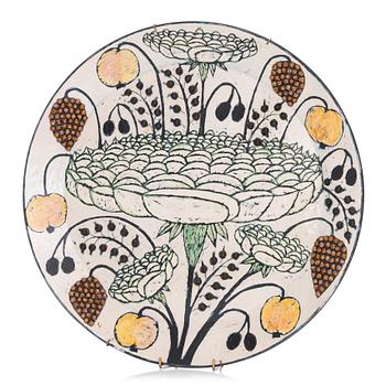 Birger Kaipiainen, a stoneware decorative dish signed Kaipiainen.