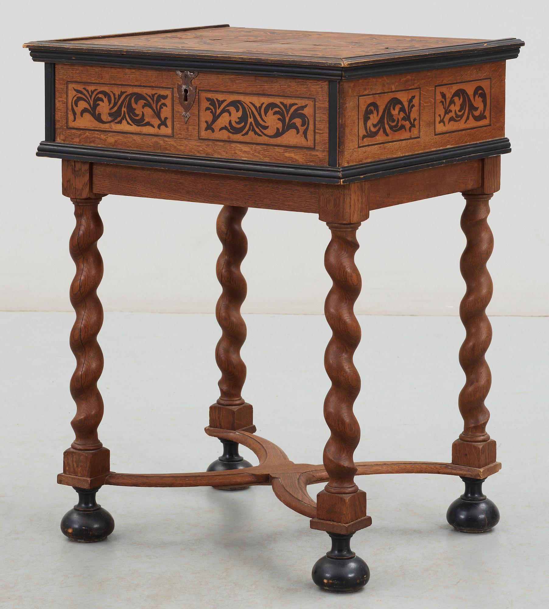 SCHATULL, barockstil, 1800-tal.