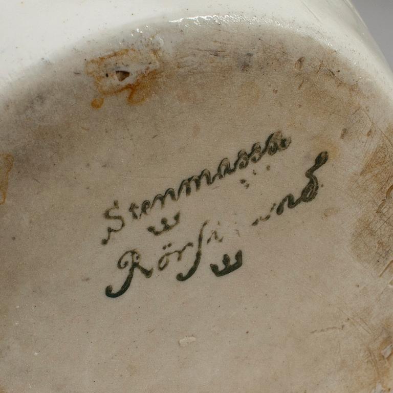 SAMLING KRUKOR, åtta st, keramik, Rörstrand, Gustavsberg och Göteborg, omkring år 1900.