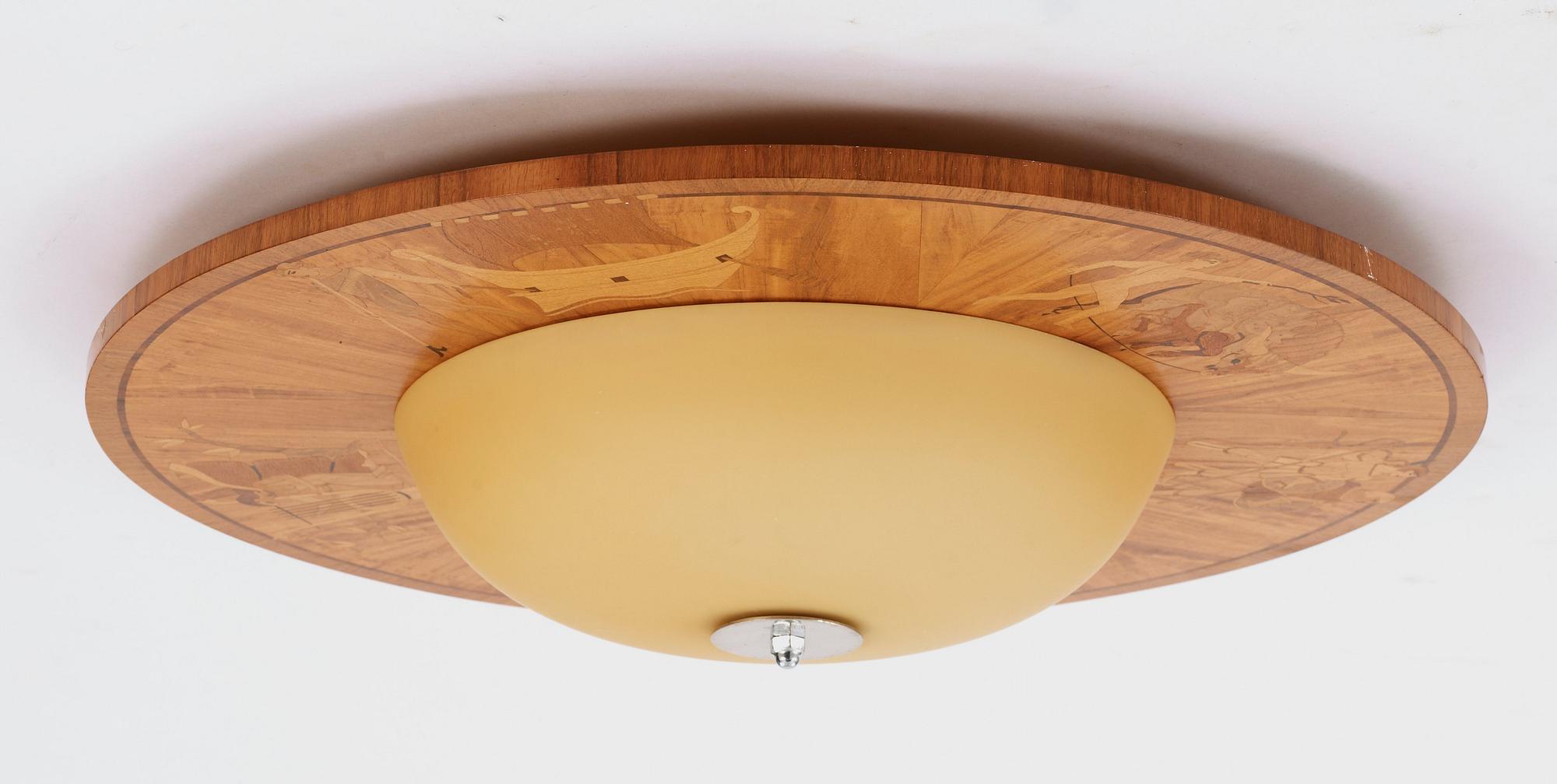 TAKPLAFOND, Birger Ekman, sannolikt, Mjölby Intarsia 1930-40-tal.