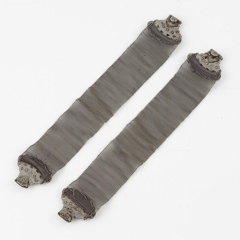 Bracelets, a pair, with steel work, first half of the 19th century.