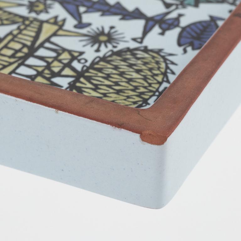 Stig Lindberg, a set of three 'Karneval' earthenware pieces by Stig Lindberg, Gustavsberg Studio, Sweden.