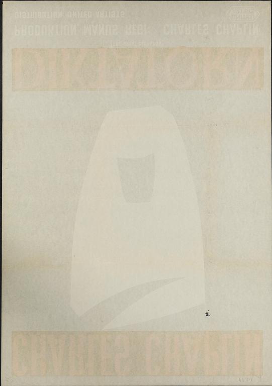 Filmaffisch, "Diktatorn (The Great Dictator)", 1958.