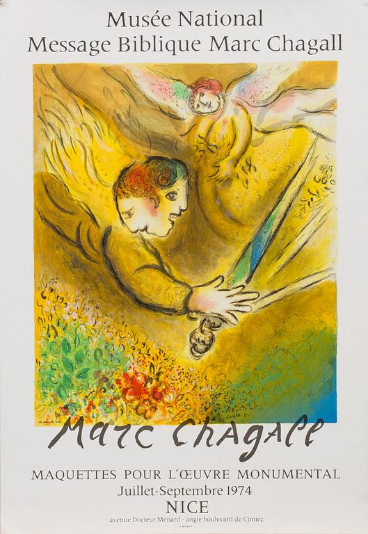 MARC CHAGALL, poster, Mourlot 1974.