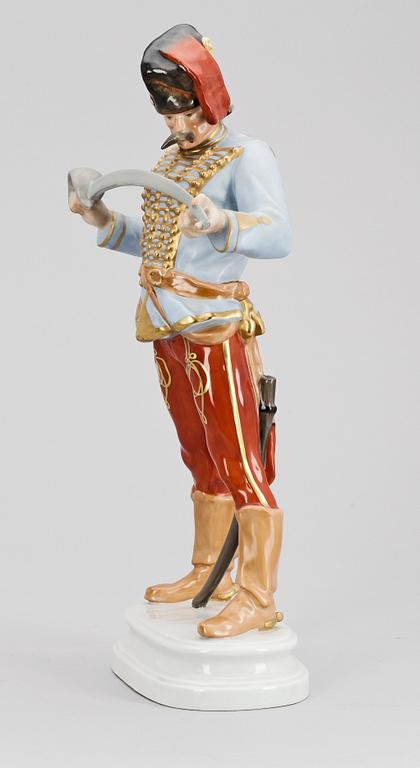 FIGURIN, porslin, "Hadiks hussar" modellnr 5505, Herend, 1900-talets andra hälft.