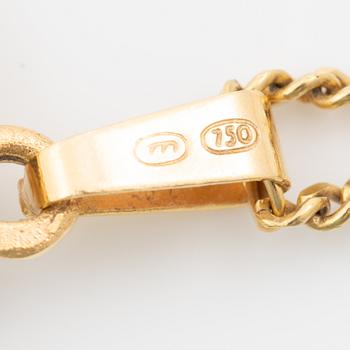 Hänge 18K guld, Finland, med kedja 14K guld.