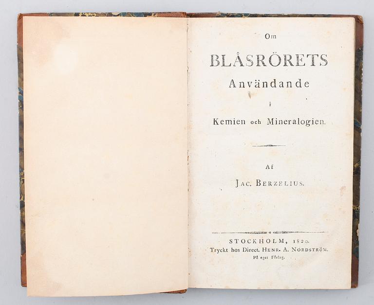 BOK: Om Blåsrörets Användande av Jac Berzelius, Stockholm 1820.