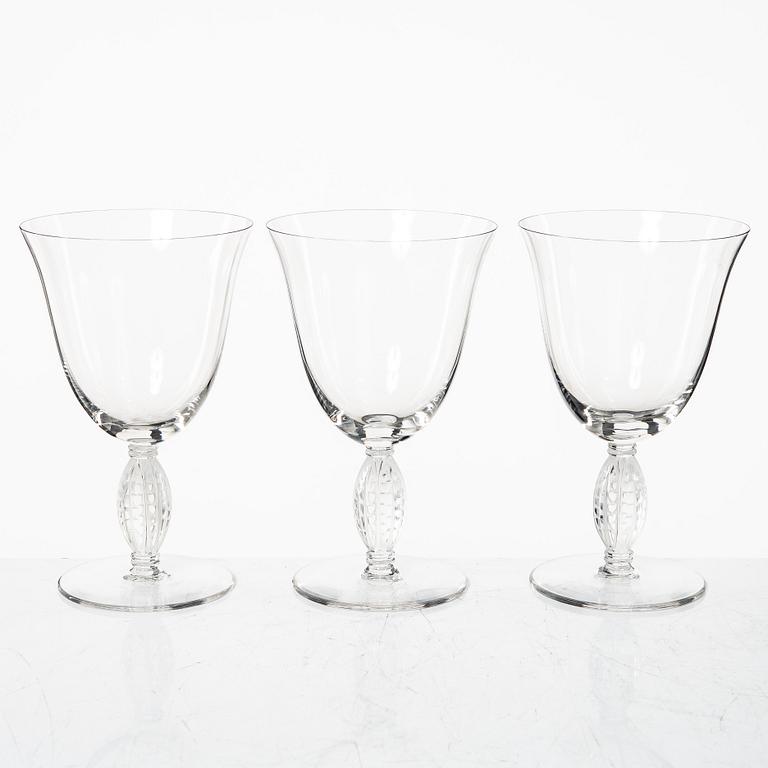 René Lalique, vinglas, 3 st,  "Fontainebleau", Lalique, Frankrike.