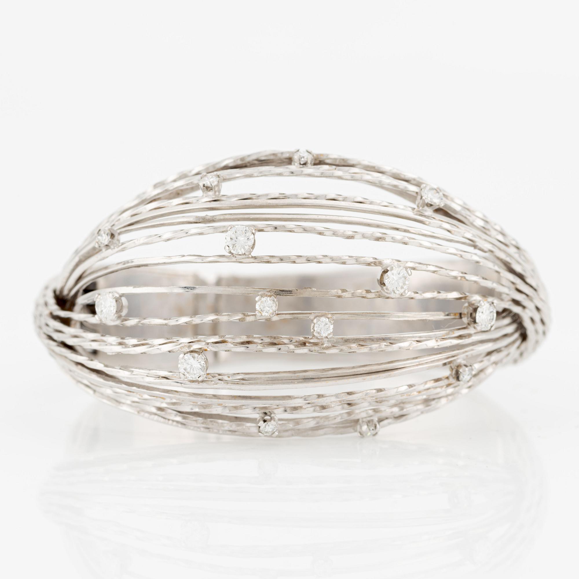 Sterlé, tillskrivet, armband 18K guld med runda briljantslipade diamanter.