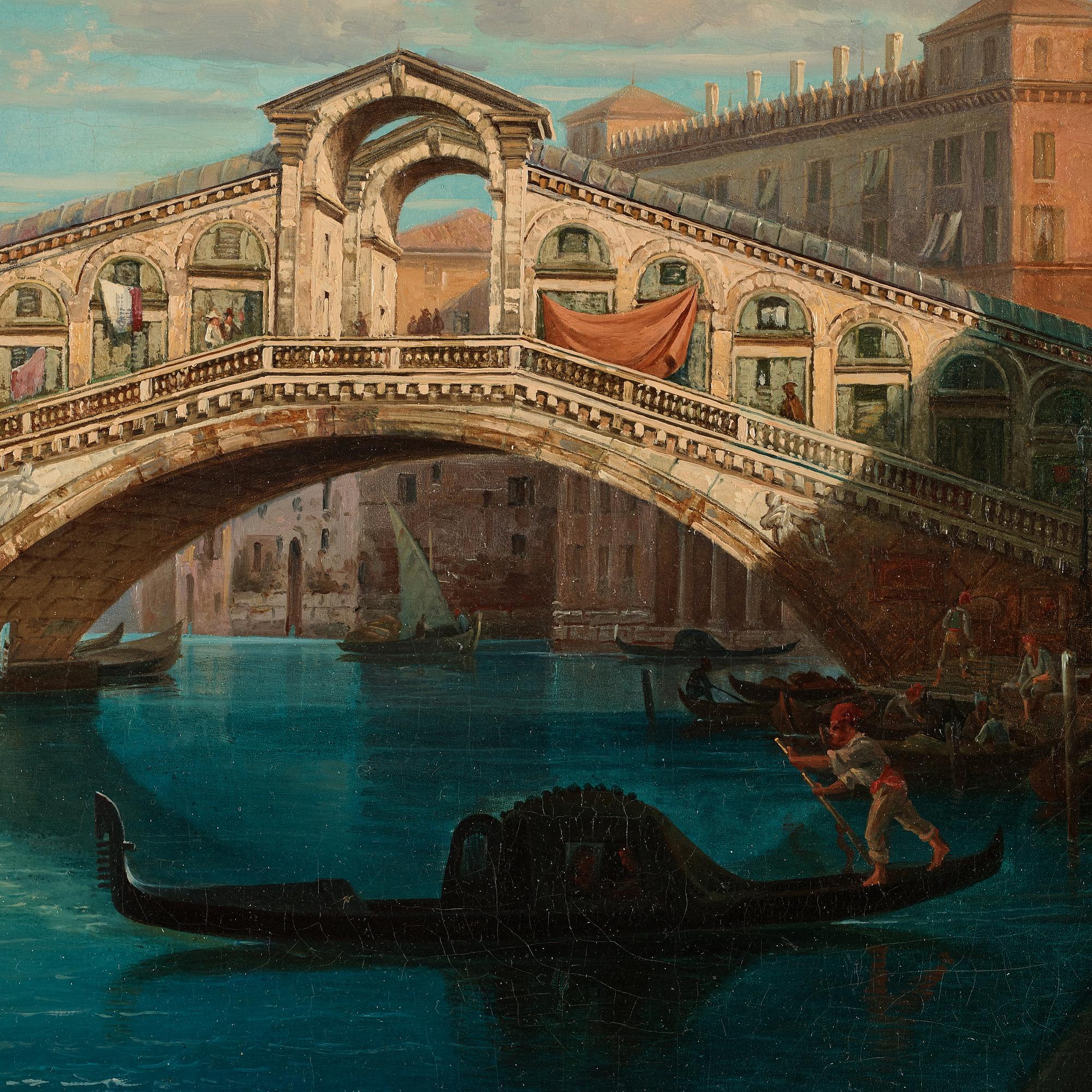 Gustaf Wilhelm Palm, "Vue af Ponte di Rialto i Venedig".