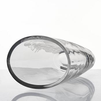 Simon Gate, an engraved glass vase, Orrefors, Sweden 1947, engraved by Arthur Diessner.