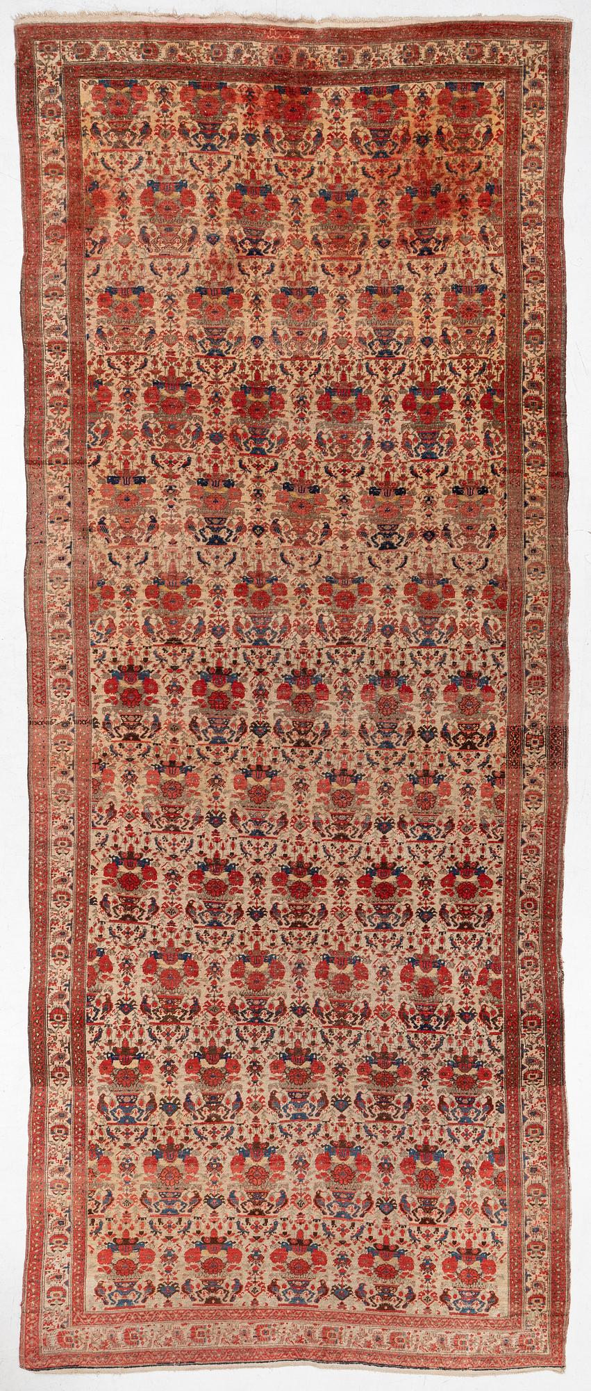 Carpet, oriental /Abadeh with Zil-isultan pattern, approx. 490 x 204 cm.