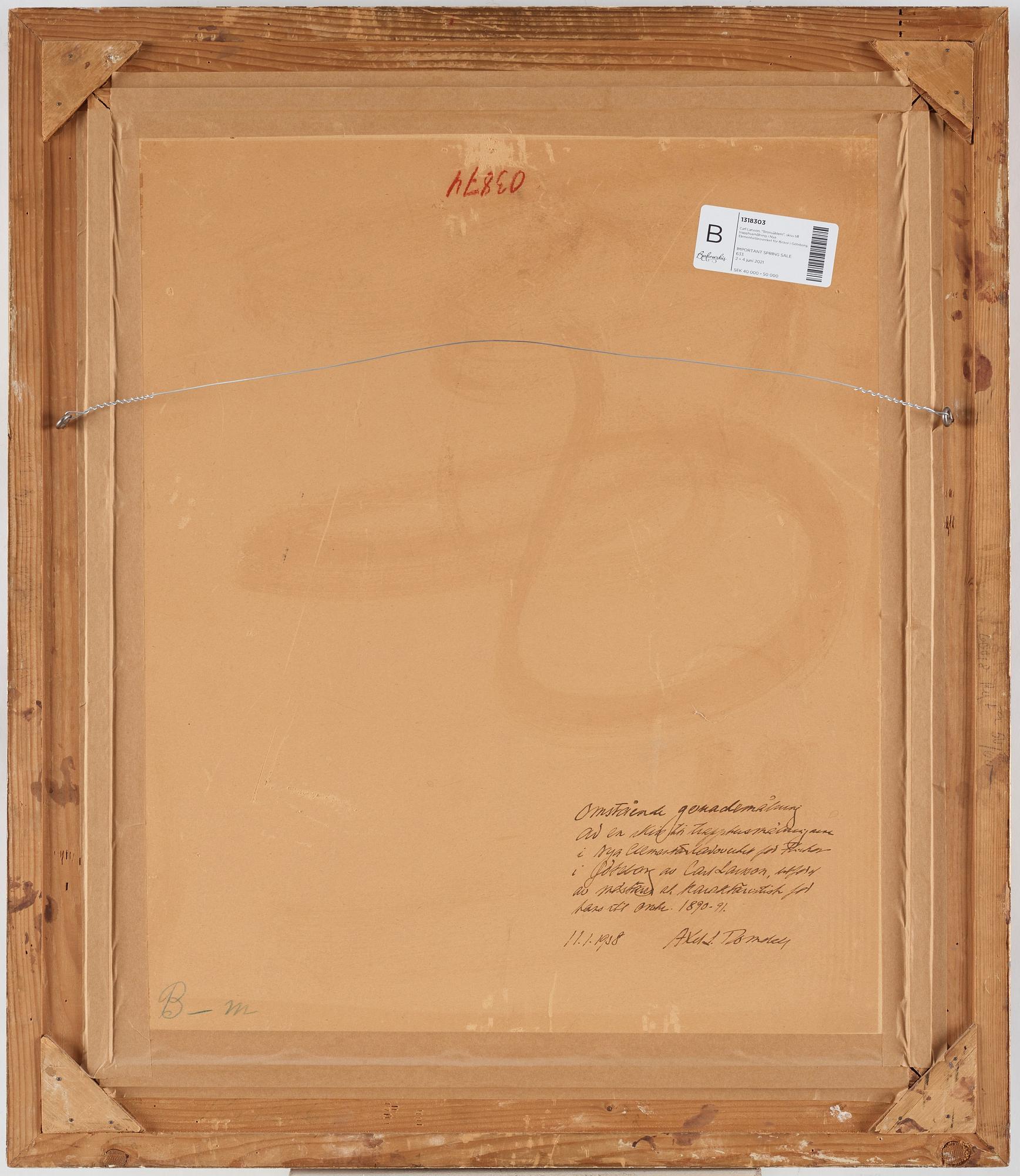 Carl Larsson, "Bronsåldern" (The Bronze Age, sketch for mural in a stairwell in Nya Elementarläroverket för flickor in Gothenburg).