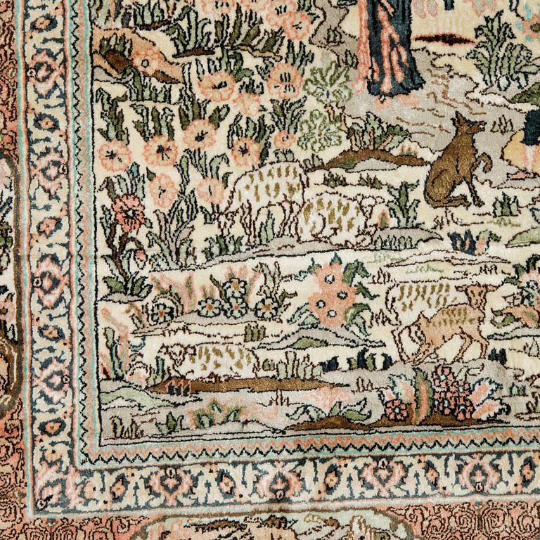 A carpet, oriental silk, ca 177 x 123 cm.