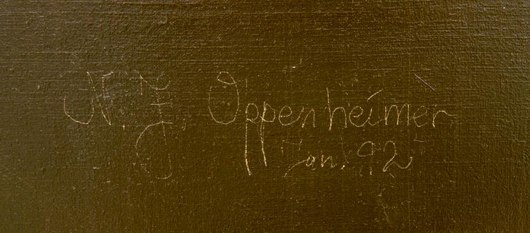 Johnny Oppenheimer, oil on canvas, signed and dated 92.