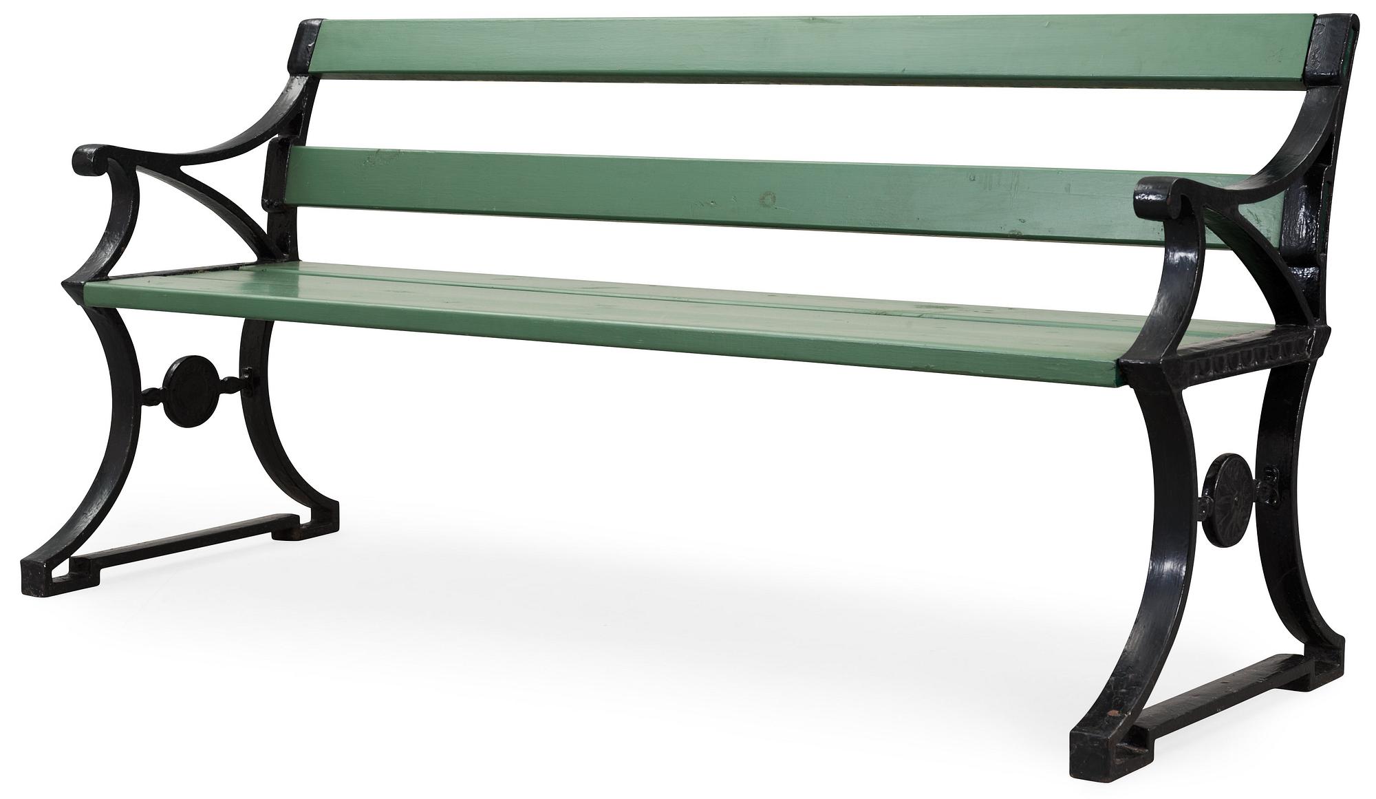 A Folke Bensow cast iron park sofa, 'Trädgårdsmöbeln Näfveqvarn n:r 3', Näfveqvarn, Sweden.
