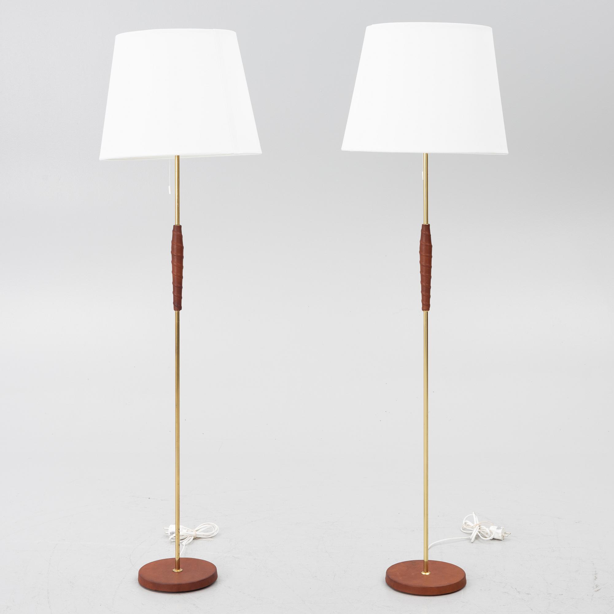 Floor lamps, a pair, Eskilstuna Elektrofabrik AB, second half of the 20th century.