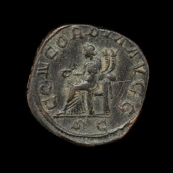 ANTIKT MYNT. Rom. Kejsardömet. Otacilia Severa (g.m. Philip I). Sestertie. Brons 20,32 g.