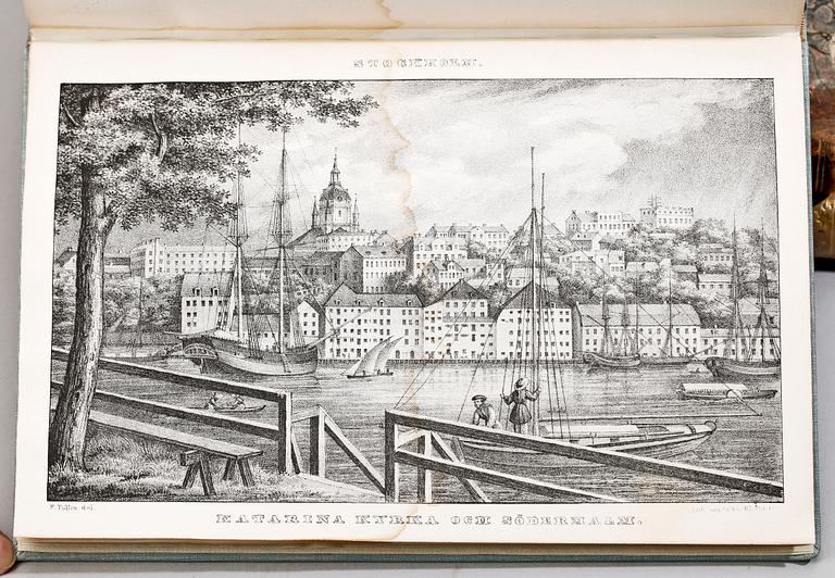 PARTI STOCKHOLMIANA SAMT UPPSALA, 6 st, bla "Stockholm och dess Sköna Nejder", Stockholm 1826.