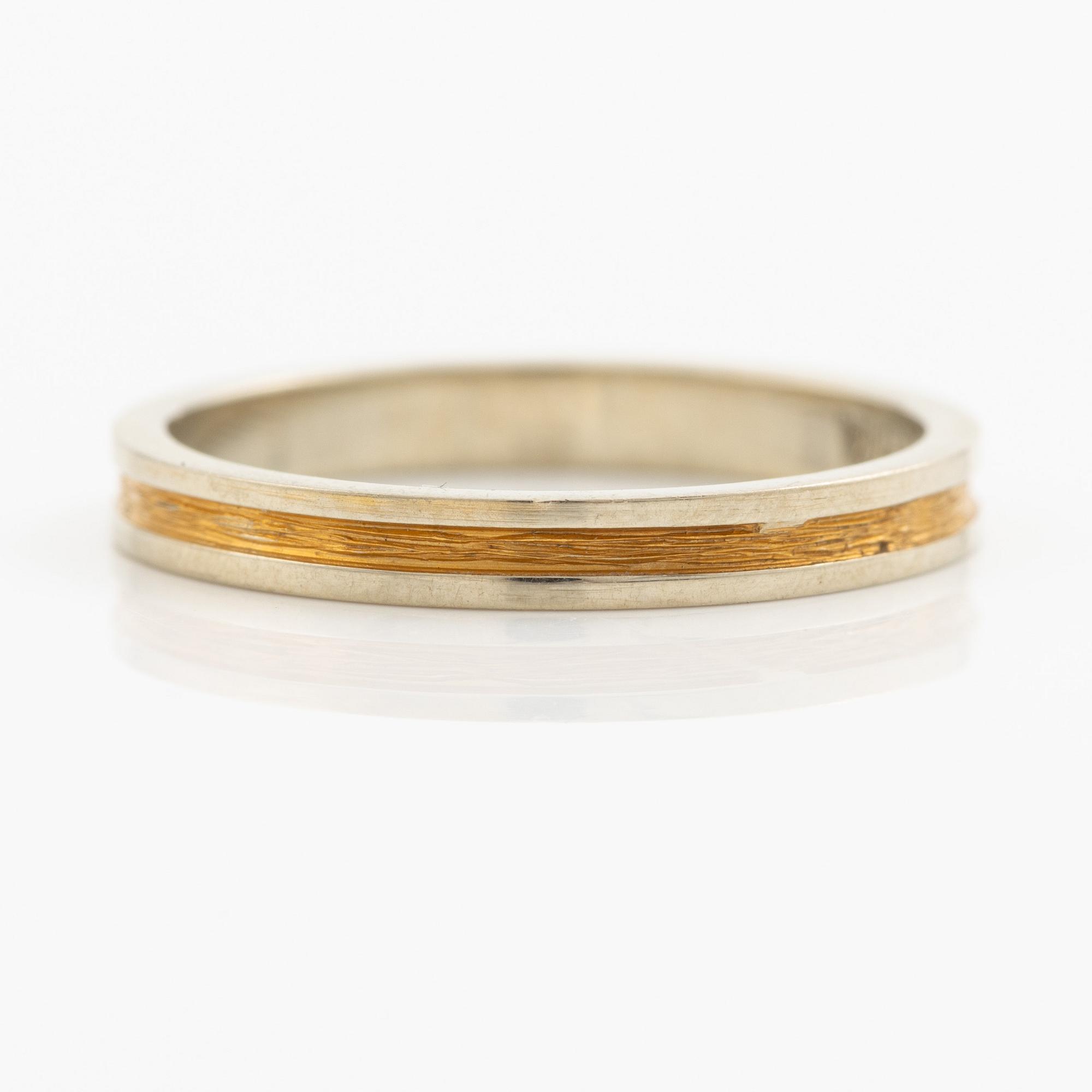 Lapponia, ring 18K gold and white gold, Finland 1978.