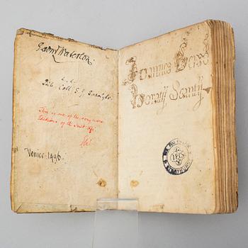 BOOK, Incunable, Venice 1496.
