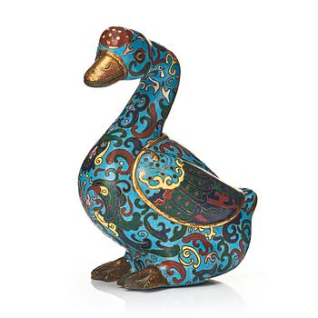 741. A cloissoné duck, Qing dynasty, 19th Century.