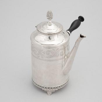 A Swedish Late Gustavian Silver Coffee Pot, mark of Olof Hellbom, Stockholm 1798.