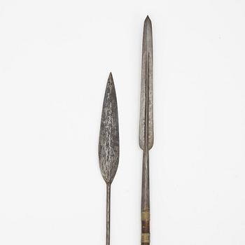 Spears, a pair, probably Kenya.