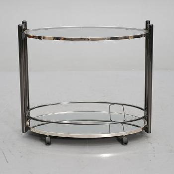 SERVERINGSVAGN, glas och metall, 1970/80-tal.