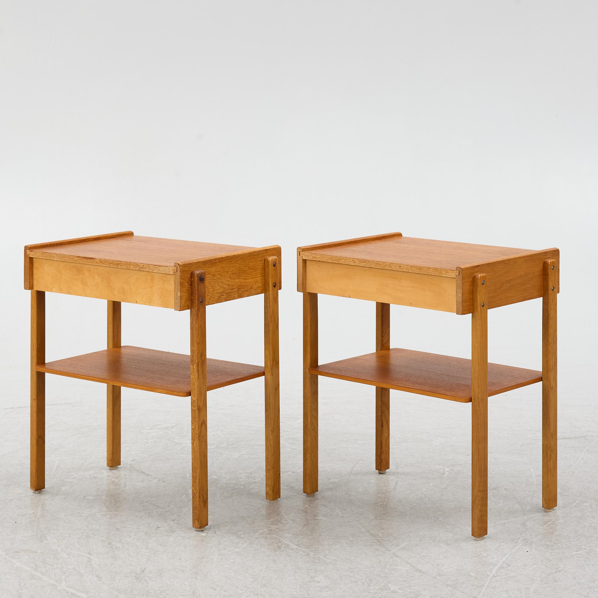 A pair of nightstands, AB Carlströms & co Möbelfabrik, second half of the 20th century.