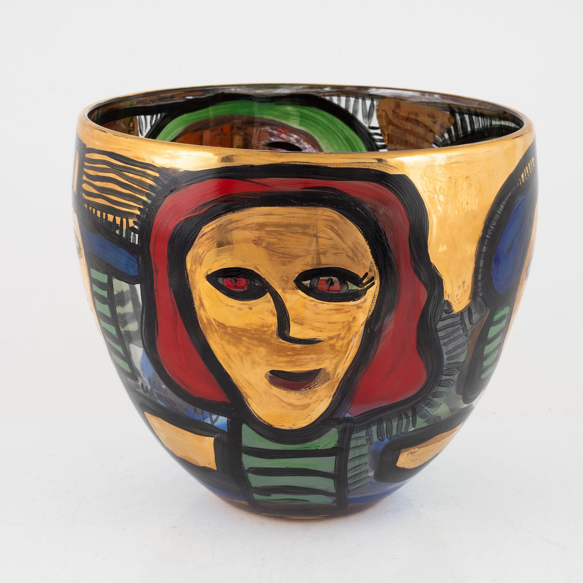 Ulrica Hydman-Vallien, unik skål, Kosta Boda.