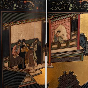 Folding screen, China, mid/second half of the 20th Century.