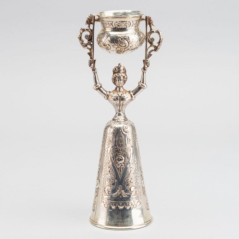A German ca 1900 silver goblet, weight ca 237 gr.