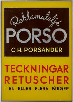 REKLAMSKYLT, omkring 1900-talets mitt.