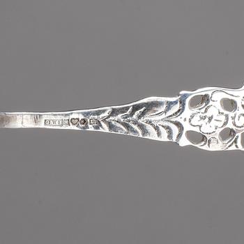 BESTICKSERVISDELAR, silver 81+14, mestadels Gewe Silvervarufabriken Ab, Malmö, omkring 1900-talets mitt. Vikt ca 1647 g.