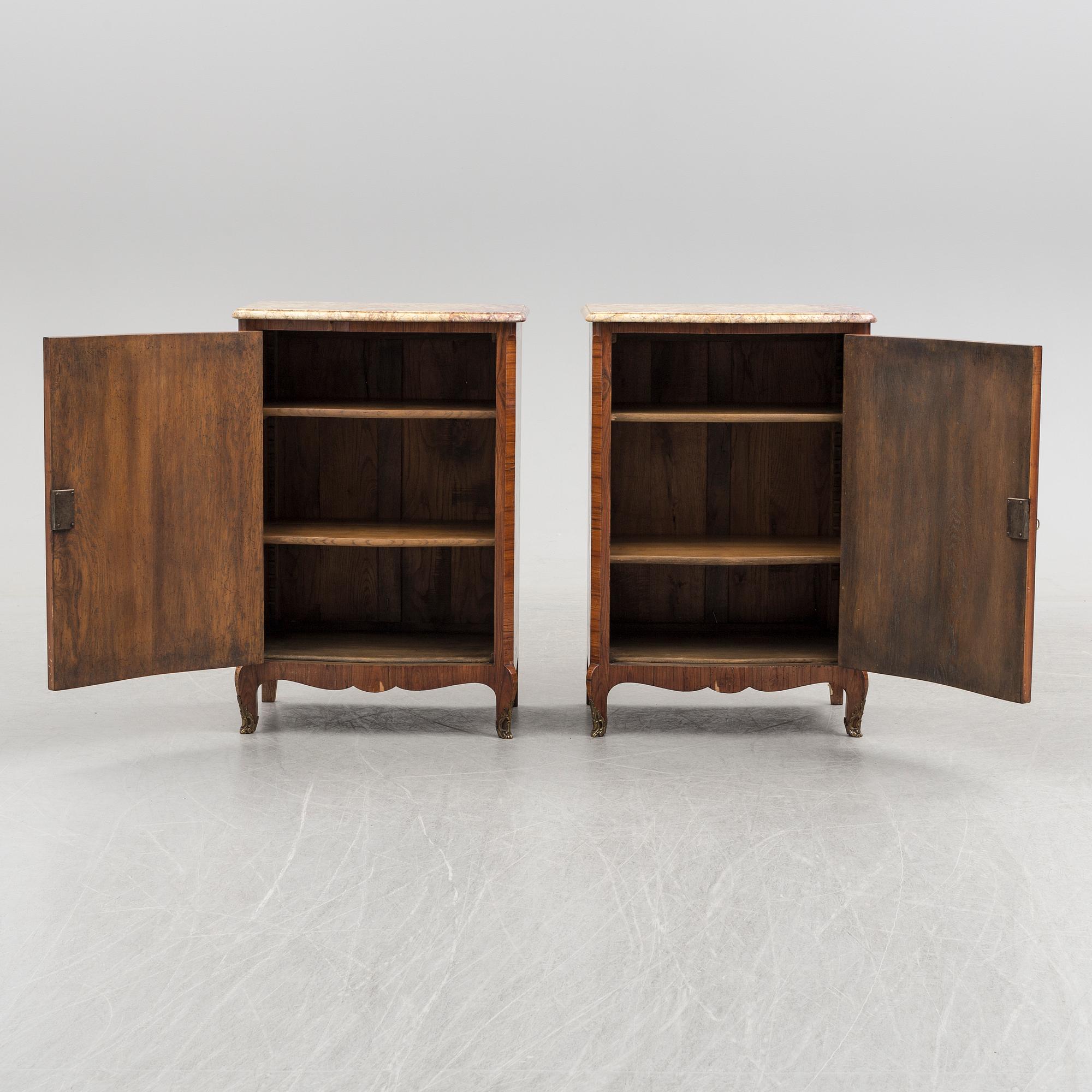 CUPBOARDS, a pair, Louis XV-style, France, 20th century.