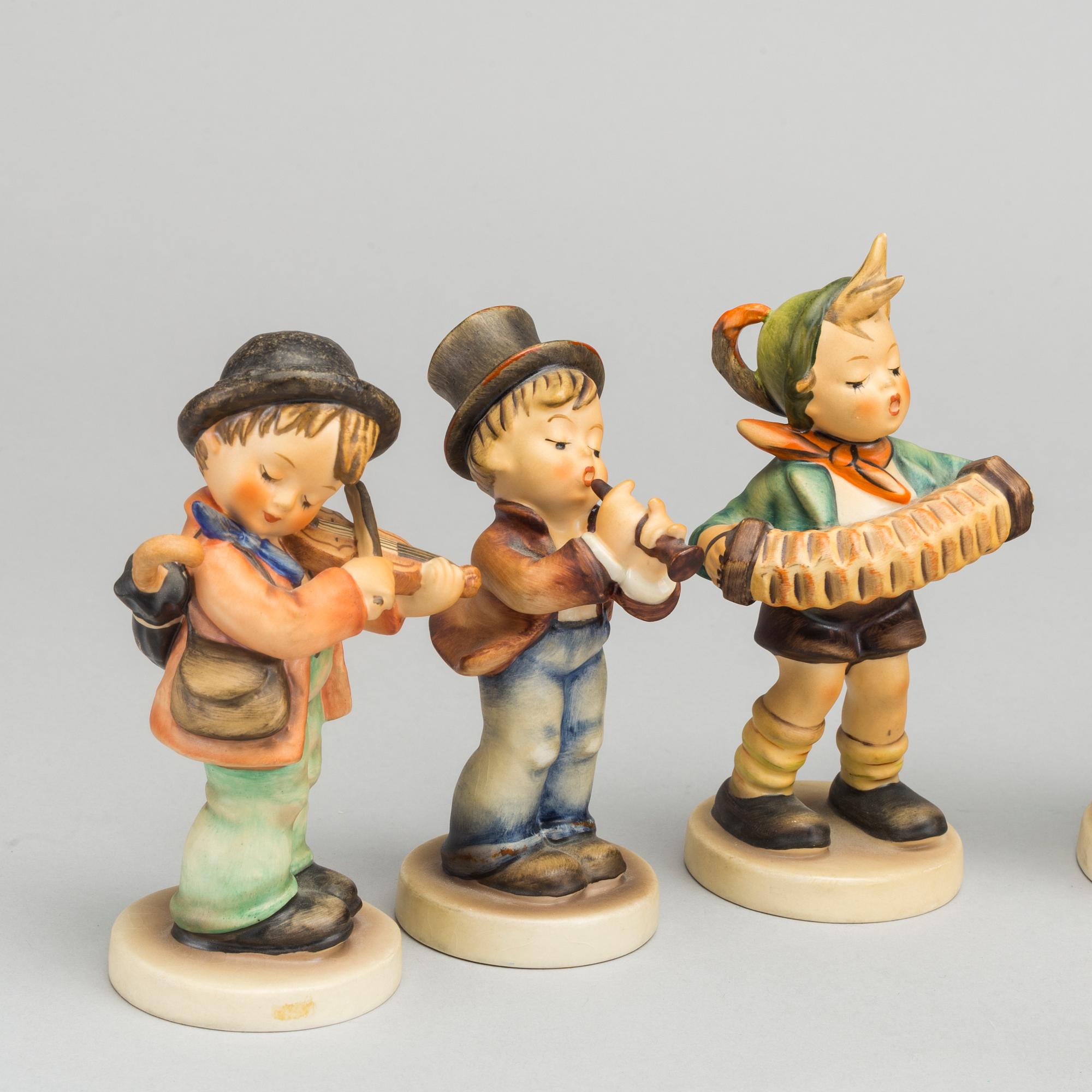 FIGURINER, 9 st, porslin, MJ Hummel, Goebel, 1900-tal.