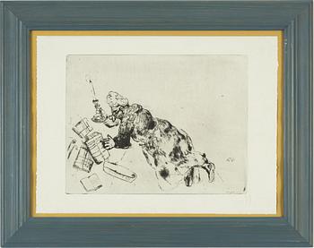 Marc Chagall, etsning, signerad i  plåten.