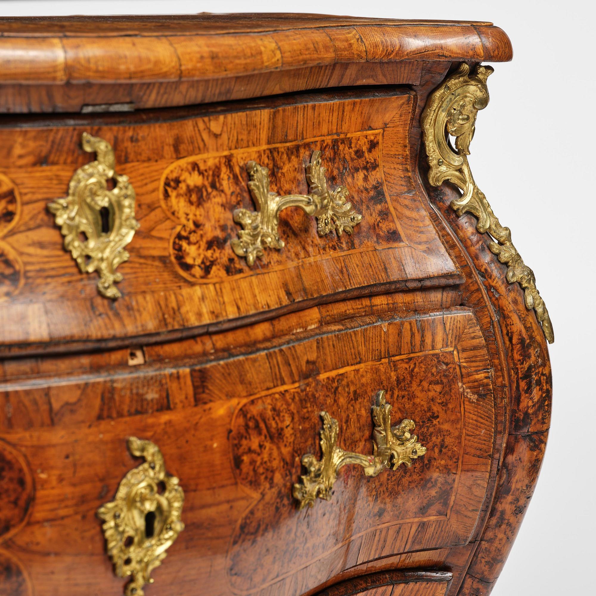 A Swedish rococo parquetry commode attributed to J. Sjölin (master in Köping and Kungsör 1767-85).