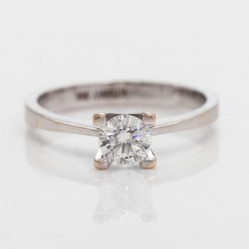Ring, brilliant-cut diamond, 14K white gold.