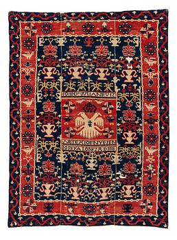 270. Matto/a coverlet, antique Alpujarra, ca 228 x 169 cm, Andalucia, Spain, dated 1776.