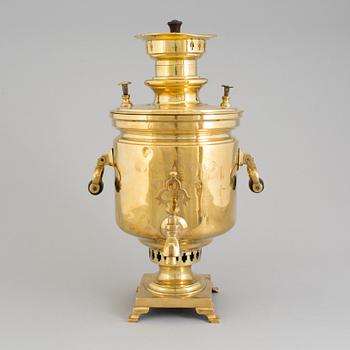 A circa 1900 Russian brass samovar.