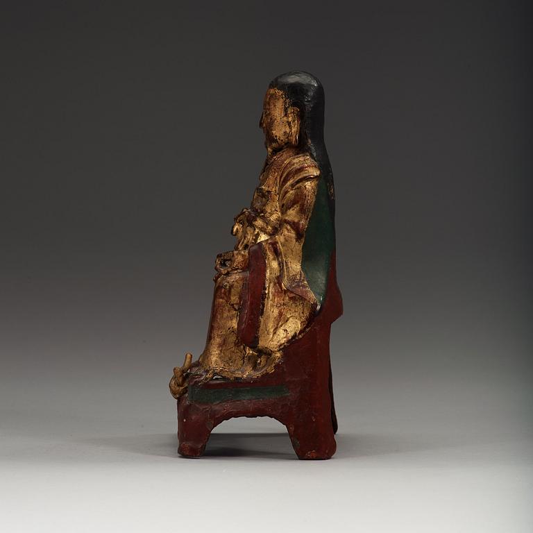 A bronze figure of a deity, Ming dynasty (1368-1644).