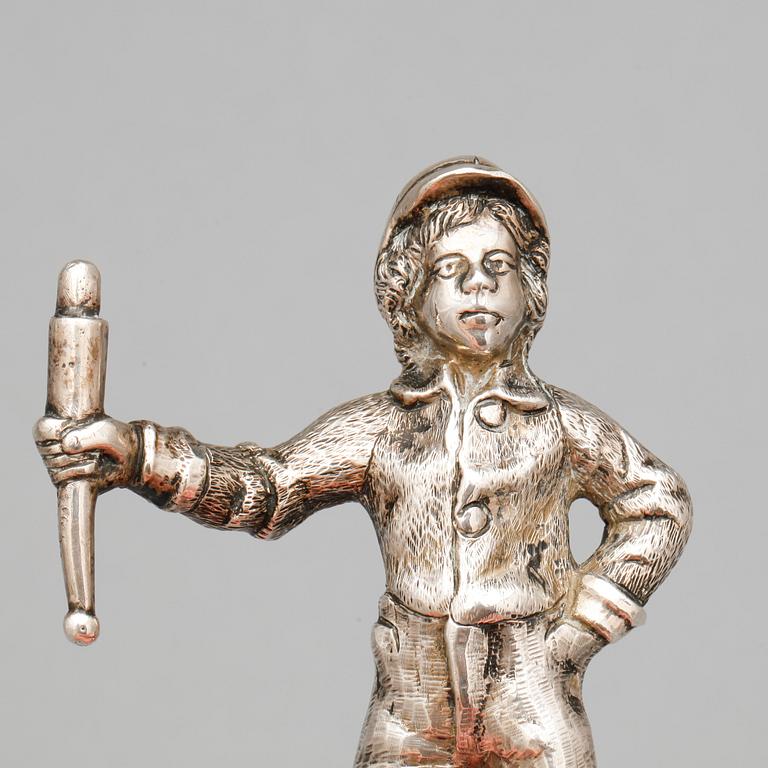 FIGUR, silver, Christian Heise, Danmark, 1900-talets början. Vikt ca 210 gram.