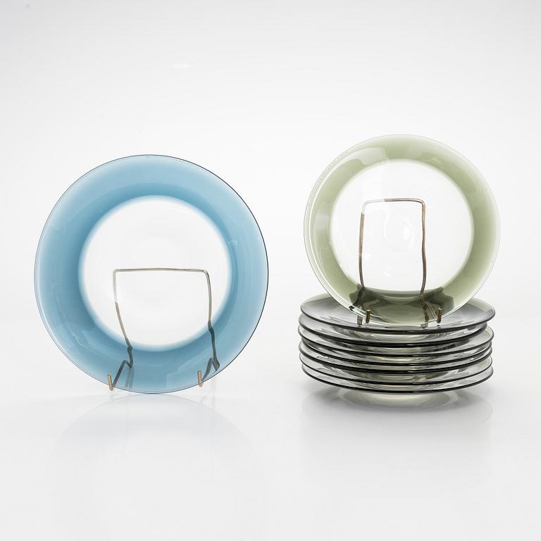 Timo Sarpaneva tallrikar, 9 st, 2 signerade Timo Sarpaneva Iittala -56 / -57.