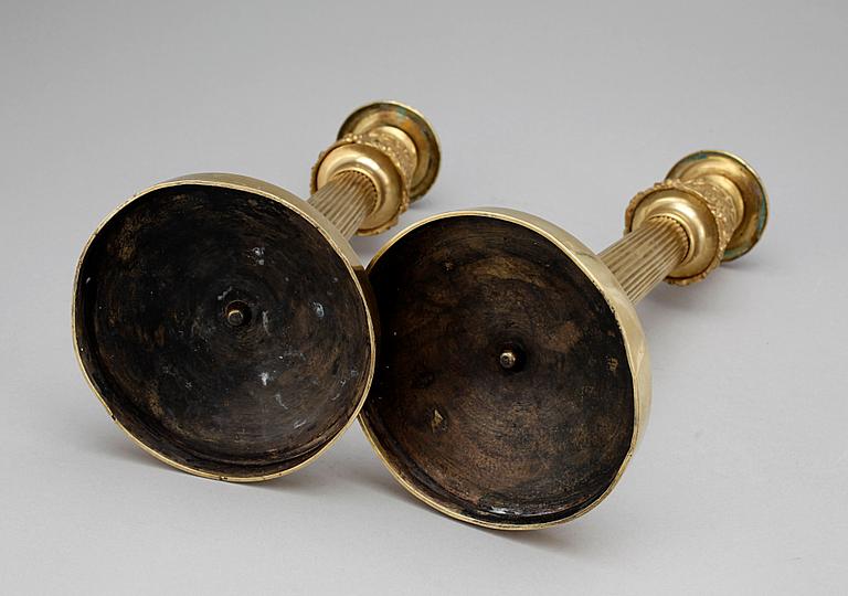 LJUSSTAKAR, ett par, empire, 1800-talets första hälft.