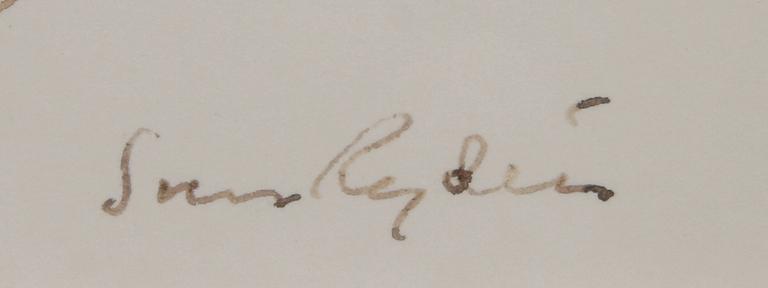 SVEN RYDÉN, tuschteckning, sign.