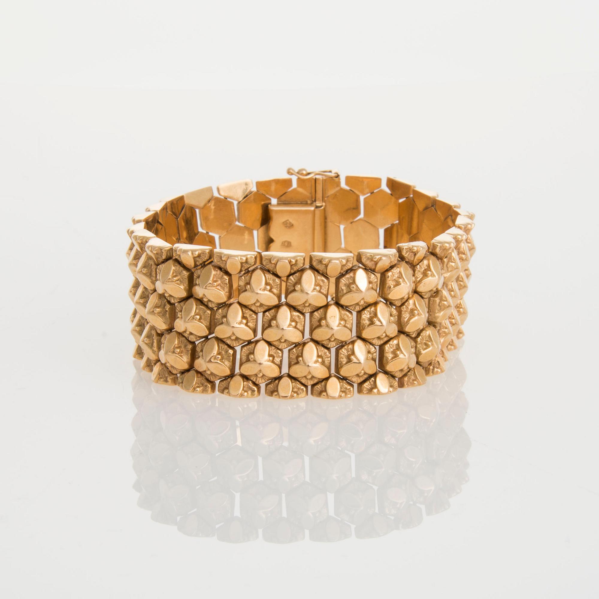 ARMBAND, 18K guld. Italien. Vikt 64,4 g.