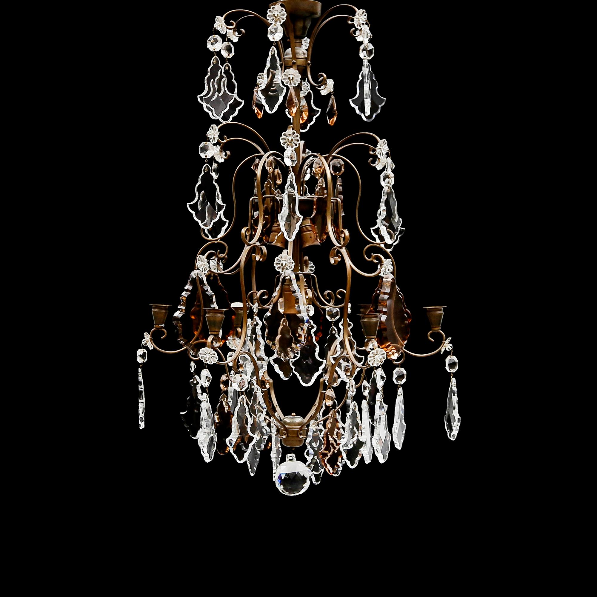 LJUSKRONA, barockstil, 1900-talets mitt. Höjd 82 cm.