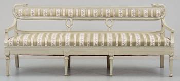 A Swedish early 19th century eleven piece suite comprising 1 sofa, 2 armchairs and 8 chairs, by J. Andersson.